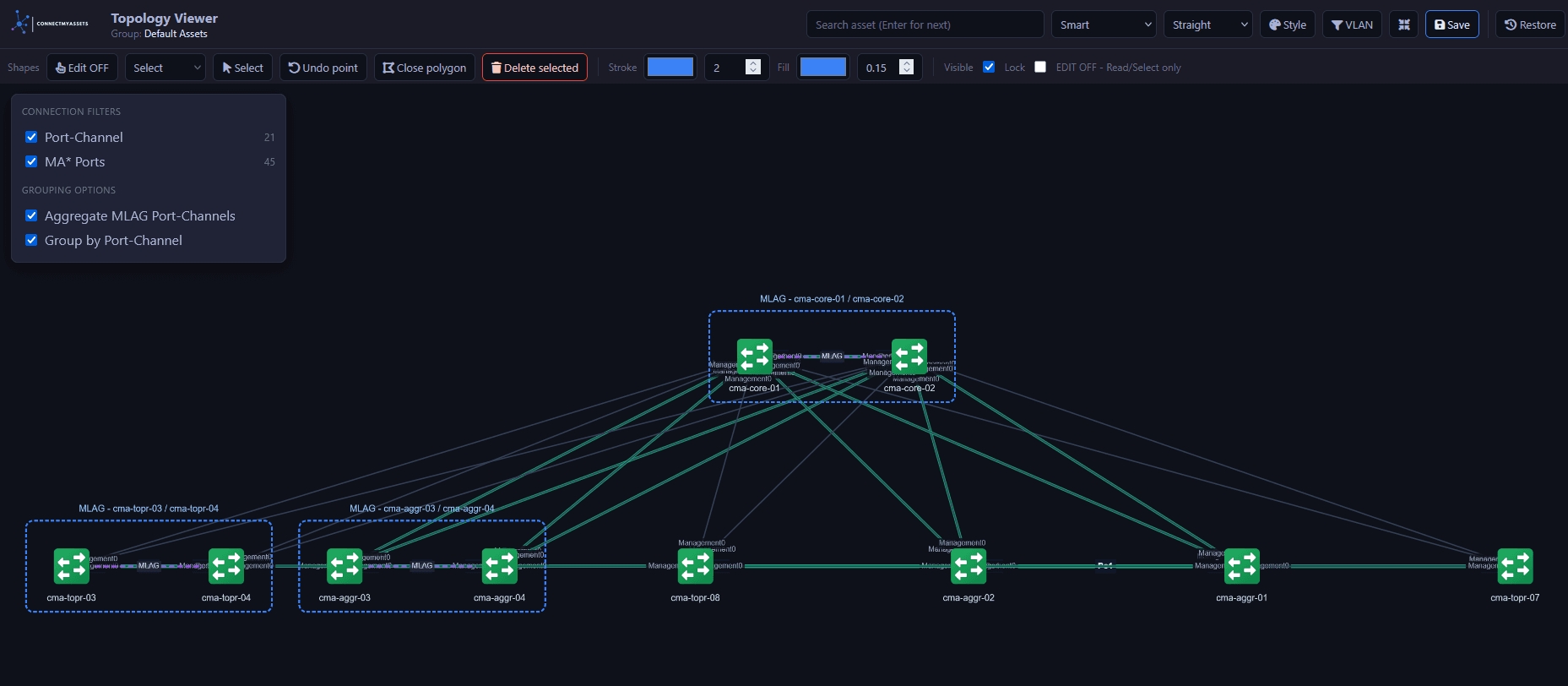 ConnectMyAssets, live network topology map